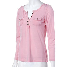 Sexy Deep V Neck T-Shirt Women Long Sleeve Pocket Button Tee Shirt Top tee shirt femme camisetas feminina vetement femme IMY66