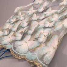 Sexy Halter Transparent Bustier Crop Tops Women Lace up Backless Tank Tops Elegant Gauze Sequin 3d Butterfly Club Camis IMY66