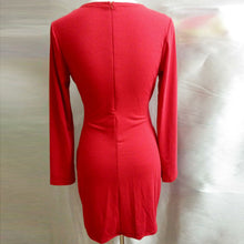 Sexy Womens Dress Casual Deep V Neck Long Sleeve Irregular Night Club Dress vestidos feminino IMY66