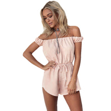 Sexy Off Shoulder Jumpsuit Romper Girls One Piece Overalls High Waist Women Playsuit macacao feminino IMY66