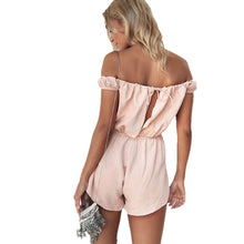 Sexy Off Shoulder Jumpsuit Romper Girls One Piece Overalls High Waist Women Playsuit macacao feminino IMY66