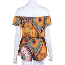 Sexy Off Shoulder Jumpsuit Women Boho Bohemia Classical Printed Beach Rompers Playsuit macacao feminino IMY66