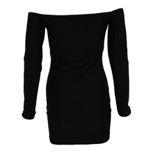 Sexy Party Dress For Women Zipper Solid Off The Shoulder Long Sleeve Bodycon Mini Dress vestidos femininos IMY66