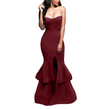 Sexy Party Dresses For Women Ladies Strapless Backless Open Fork Sleevelss Evening Long Maxi Dress vestidos femininos IMY66