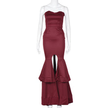 Sexy Party Dresses For Women Ladies Strapless Backless Open Fork Sleevelss Evening Long Maxi Dress vestidos femininos IMY66