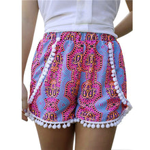 Sexy Shorts Women With High Waist Elastic Tassel Print Short Casual Ball Pom Pom Beach Short femme Feminino IMY66