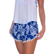 Sexy Shorts Women With High Waist Elastic Tassel Print Short Casual Ball Pom Pom Beach Short femme Feminino IMY66