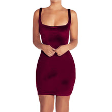 Sexy Velvet Dress For Women Solid Ladies Backless Sleeveless Short Evening Party Mini Dress Vestidos femininos IMY66