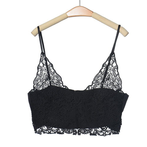 Sexy Vintage Bustier Crop Top Crochet Lace Floral Tops Hollow V-Neck Bodycon Camisa Tops Blouse Vest Camisoles For Women IMY66