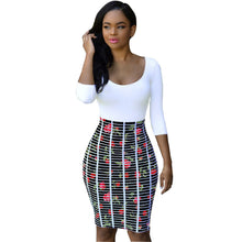 Sexy Women Club Dress Half Sleeve Patchwork Bodycon Bandage Party Cocktail Mini Dresses vestidos femininos IMY66