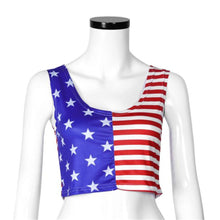 Sexy Women Crop Tops American Flag Printing Vest Tank Tops Sleeveless Cropped Tee Shirts regata feminina blusas IMY66
