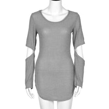 Sexy Women Dress Hollow Long Sleeve Irregular Party Mini Club Dress Sexy Bodycon Dress vestidos femininos IMY66