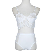 Sexy Women Lace Camis Crop Tops+Brief Underwear Set Club Nightwear Lingerie Melville Tops Blusa Feminina IMY66