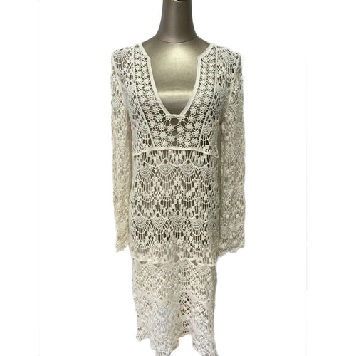 Sexy Women Lace Dress V Collar Hollow Bikini Swimwear Beach Dress Beach Sunscreen Mini Dress vestidos femininos IMY66