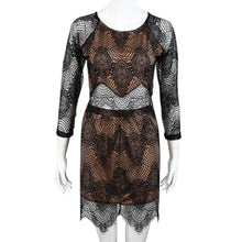 Sexy Women Lace Dresses Ladies Hollow Long Sleeve Two Pieces Set Dress Party Club Dress vestidos femininos IMY66