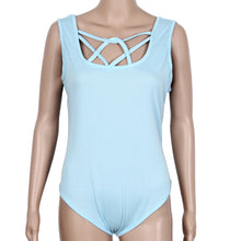 Sexy Women Lace Up Bodysuit Playsuit Cross Bandage Bodycon Tank Tops Party Jumpsuit Romper Bodysuit macacao feminino IMY66