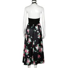 Sexy Women Long Dress Floral Printed Halterneck Sleeveless Party Evening Beach Maxi Dress vestidos feminino IMY66