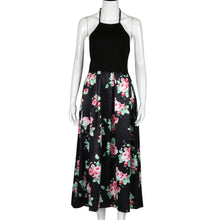 Sexy Women Long Dress Floral Printed Halterneck Sleeveless Party Evening Beach Maxi Dress vestidos feminino IMY66