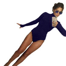 Sexy Women Long Sleeve Bodysuits Long Sleeve Turtleneck Romper Jumpsuit Playsuits Tops Tee Shirt macacao IMY66