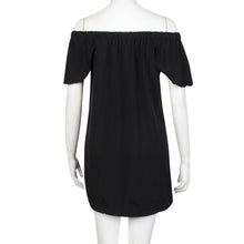 Sexy Women Off Shoulder Black Dress Casual Loose Short Sleeve Shirt Tops Shirt Mini Dress Party Dress vestidos femininos IMY66