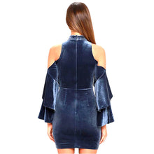 Sexy Women Off Shoulder Dress Velvet Bodycon Slim Party Cocktail Mini Dress vestidos femininos robe IMY66