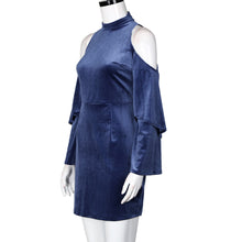 Sexy Women Off Shoulder Dress Velvet Bodycon Slim Party Cocktail Mini Dress vestidos femininos robe IMY66