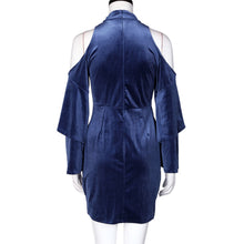 Sexy Women Off Shoulder Dress Velvet Bodycon Slim Party Cocktail Mini Dress vestidos femininos robe IMY66