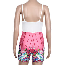 Sexy Women Printed Floral Jumpsuit Strap Clubwear Bodycon Mini Shorts Rompers Bodysuit macacao feminino IMY66