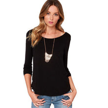 Sexy Women T-Shirts Long Sleeved Pleated Cross Wrap Draped Backless Tee Shirt Tops camisetas y tops Blusas Femininas IMY66