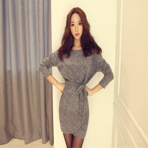 Sexy Women Jumper Pullover Sweater Dress Bandage Bodycon Knited Party Mini Dresses Vintage robe vestido de festa IMY66