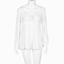 Sexy Women's Bandage Blouse Tops Long Sleeve Lace Splice Off Shoulder Casual Tops Blouse Shirts blusas feminina IMY66