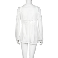 Sexy Women's Bandage Blouse Tops Long Sleeve Lace Splice Off Shoulder Casual Tops Blouse Shirts blusas feminina IMY66