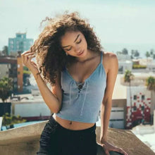 Sexy lacing up Crop Tops Camis bralette bustier Camisetas Strappy Bra Vest Elastic Straps Tee Shirt Tank Tops IMY66