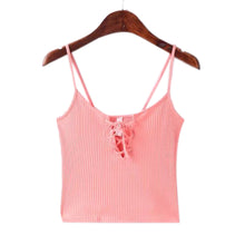 Sexy lacing up Crop Tops Camis bralette bustier Camisetas Strappy Bra Vest Elastic Straps Tee Shirt Tank Tops IMY66