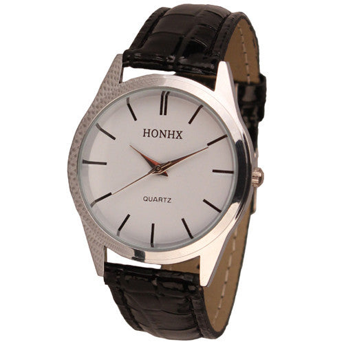 Simple Watch Women Men PU Leather Quartz Analog Dress Wrist Watches relogio feminino relogio masculino IMY66