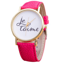 Simple Watches Women English Letter Pattern PU Leather Band Watch Ladies Analog Quartz Vogue Wrist Watches Reloj Mujer IMY66