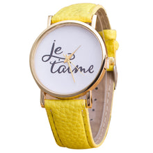 Simple Watches Women English Letter Pattern PU Leather Band Watch Ladies Analog Quartz Vogue Wrist Watches Reloj Mujer IMY66