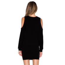 Solid Women Sexy Dress Casual Long Sleeve Off Shoulder Party Mini Dress vestidos femininos Plus Size XL IMY66