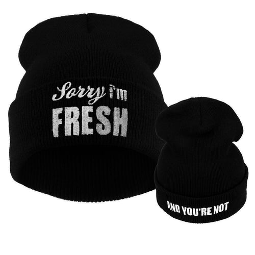 Sorry I'm FRESH hair day knit beanie cap ski bonnet skullies hats for women men,touca gorro feminina inverno IMY66