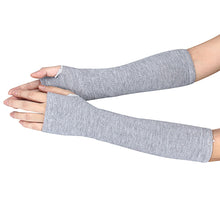 Women Ladies Girl Long Cashmere Blend Fingerless Gloves Arm Sleeve Warmers Mittens Arm Warmers 34cm IMY66