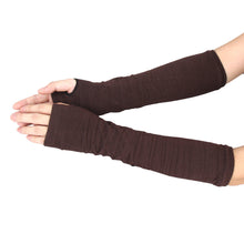 Women Ladies Girl Long Cashmere Blend Fingerless Gloves Arm Sleeve Warmers Mittens Arm Warmers 34cm IMY66