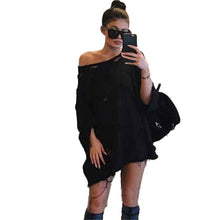 Street Womens Casual Sweatshirt Hole Long Sleeve Bat Sleeve Pullover Long Tops Shirt Hoodies camisas feminina IMY66