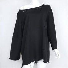 Street Womens Casual Sweatshirt Hole Long Sleeve Bat Sleeve Pullover Long Tops Shirt Hoodies camisas feminina IMY66