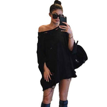 Street Womens Casual Sweatshirt Hole Long Sleeve Bat Sleeve Pullover Long Tops Shirt Hoodies camisas feminina IMY66