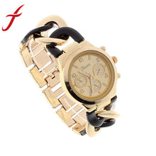 Stylish Womens Dresses Watch Luxury Stainless Steel Cowboy Chain Bracelet Band Quartz Wristwatch IMY66