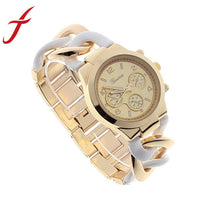 Stylish Womens Dresses Watch Luxury Stainless Steel Cowboy Chain Bracelet Band Quartz Wristwatch IMY66