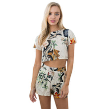 2 Pieces Set Dress Women Floral Print Short Dress Set BodyCon Banage Party Cocktail Suit vestidos feminino IMY66