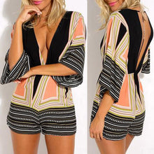 jumpsuit Women Sexy Deep V Neck Jumpsuit Romper Casual Butterfly Sleeve Short Overalls For Women macacao IMY66