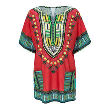 Dress Traditional African Clothing for Women Shirt Dress Casual Deep V-Neck Print Party Dresses vestidos feminino IMY66