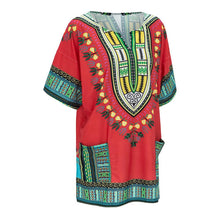 Dress Traditional African Clothing for Women Shirt Dress Casual Deep V-Neck Print Party Dresses vestidos feminino IMY66